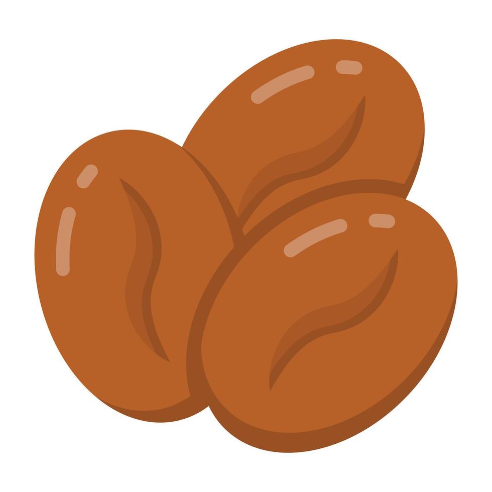 Organic coffee beans in flat icon vector