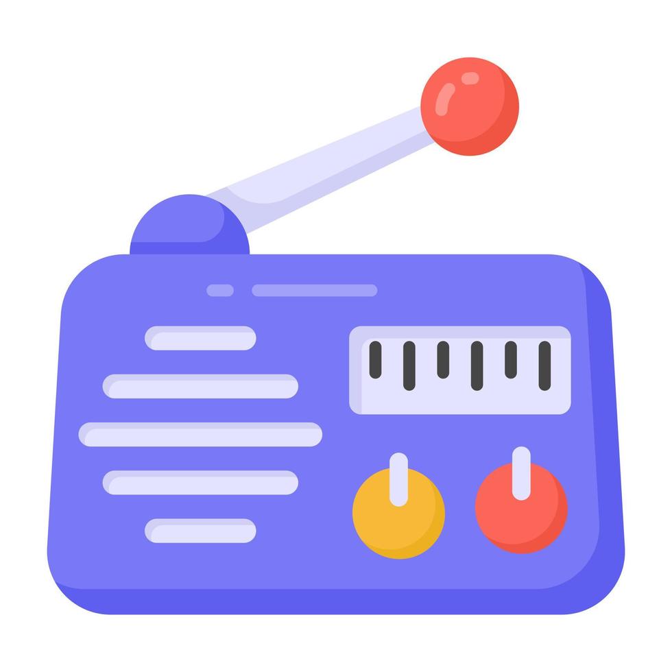 Broadcasting icon, flat design of radio vector