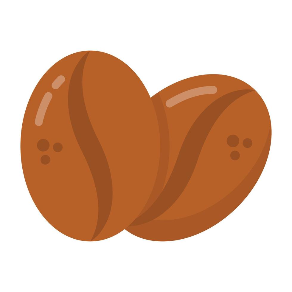 Coffee beans flat style icon, editable vector
