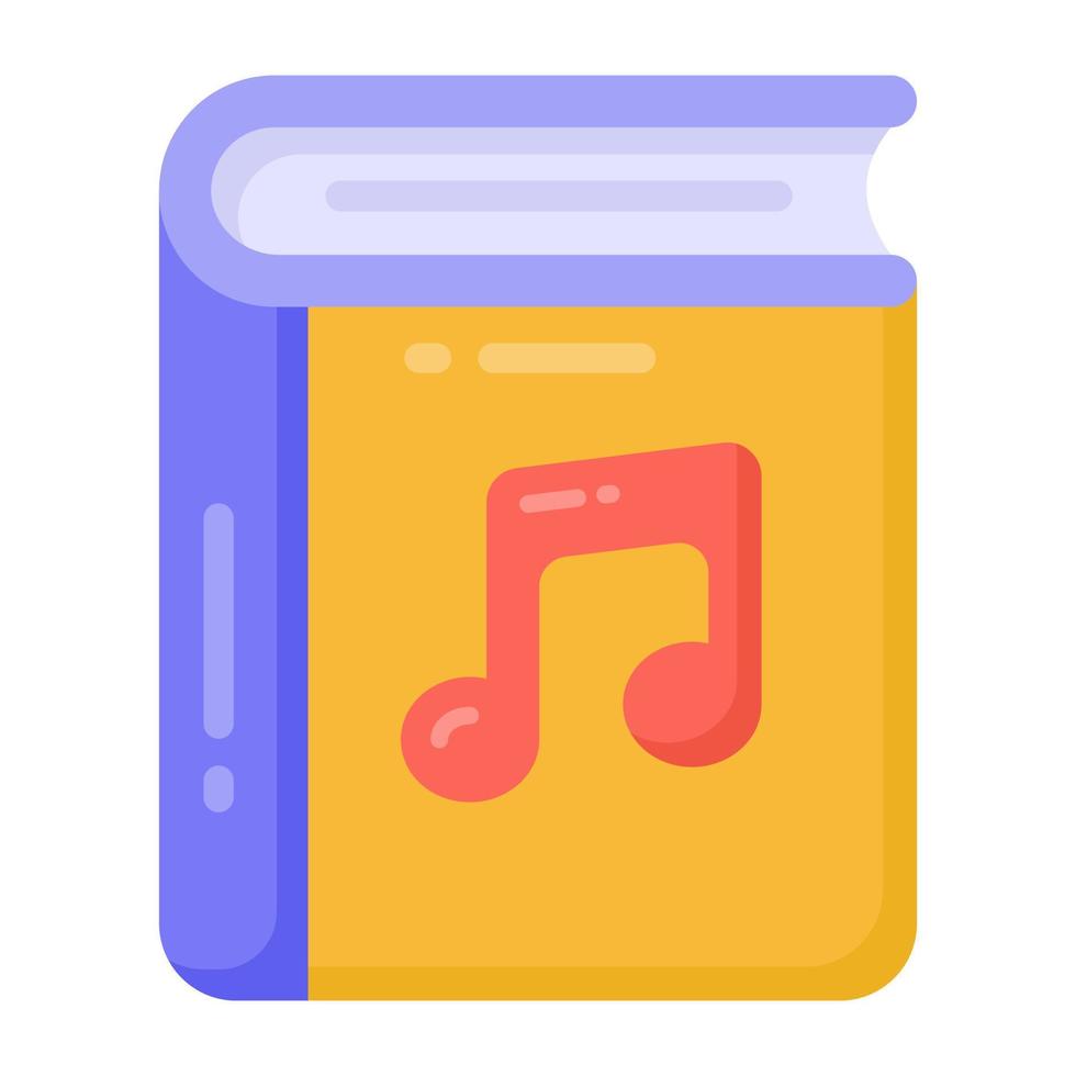 Melody on booklet, music book icon vector