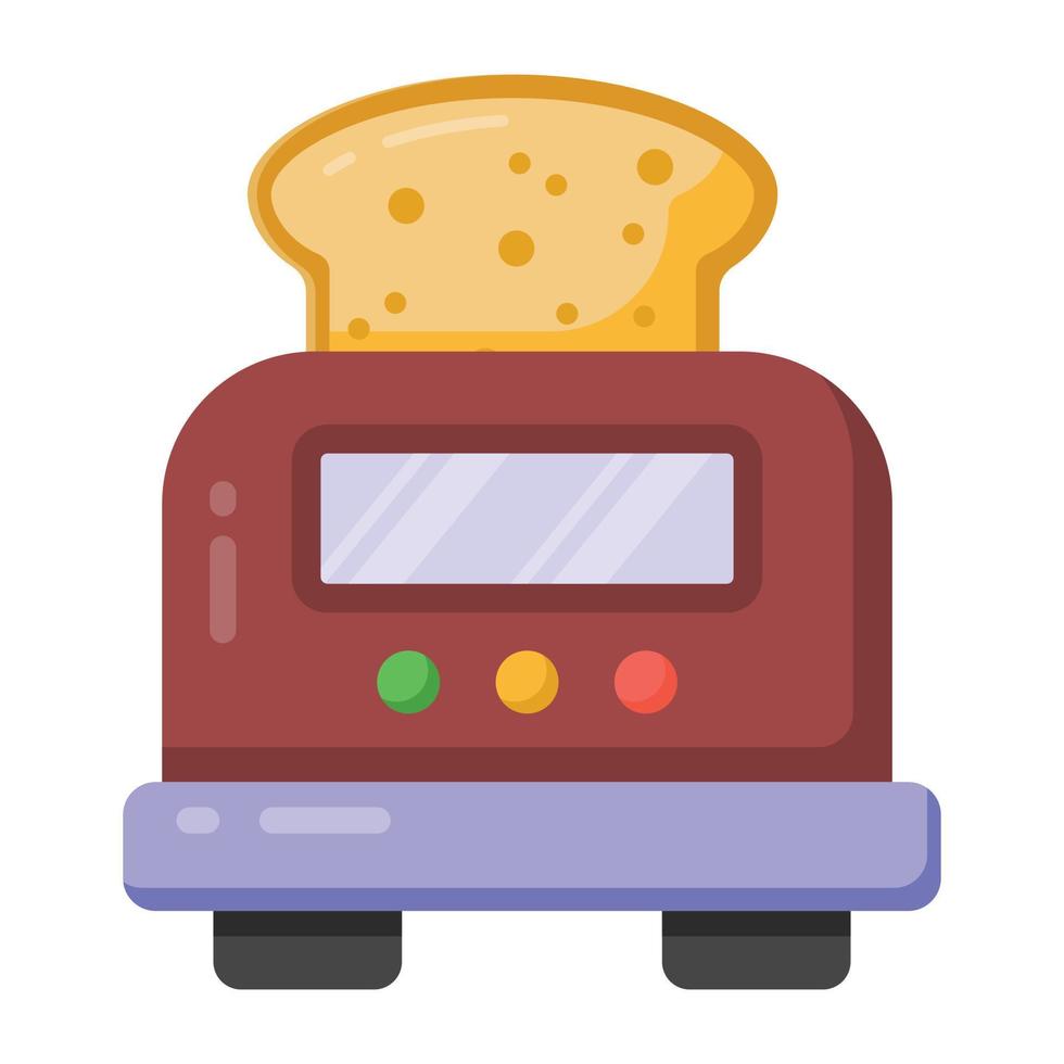 Jam on a bread, flat icon of toast vector