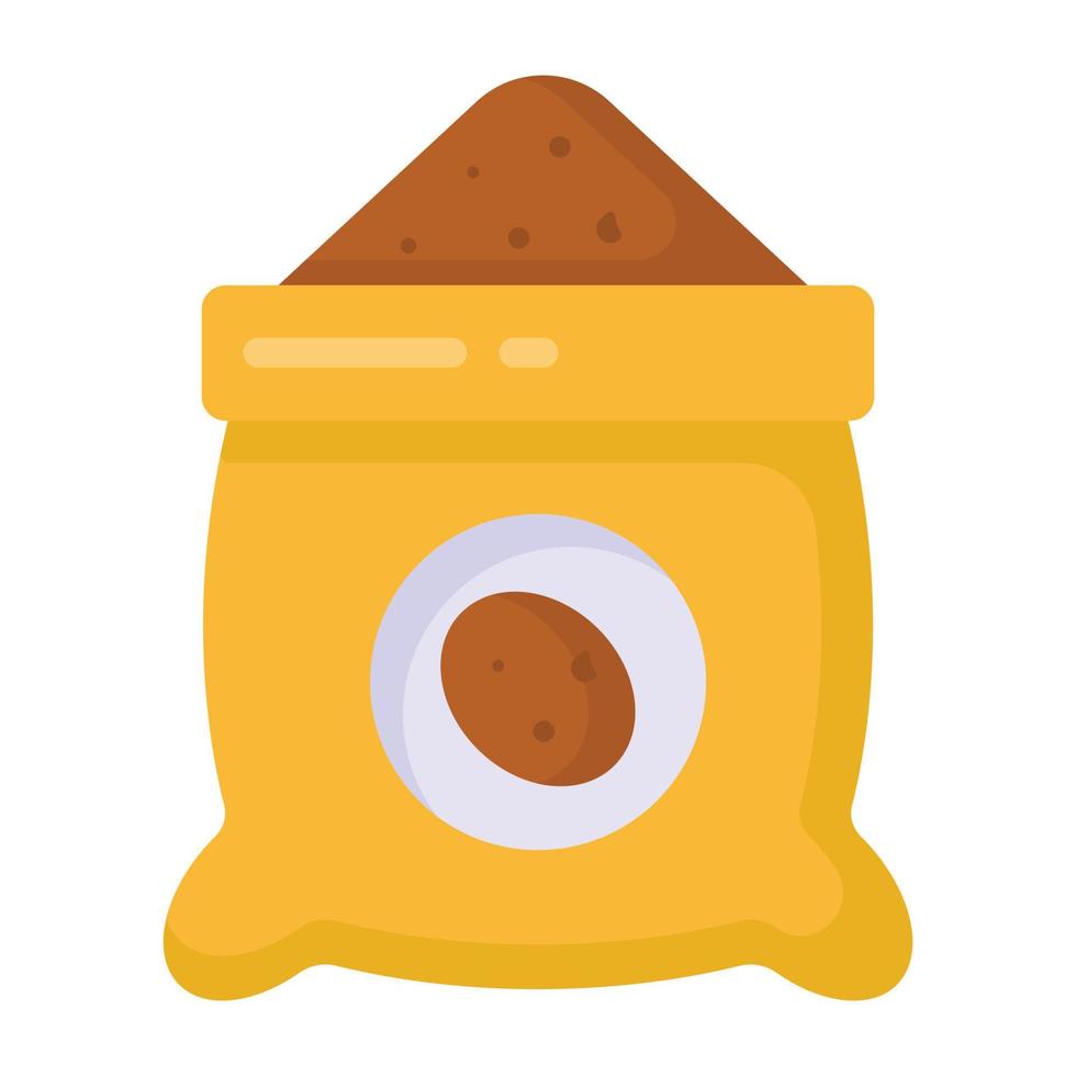 Coffee sack in flat style editable vector