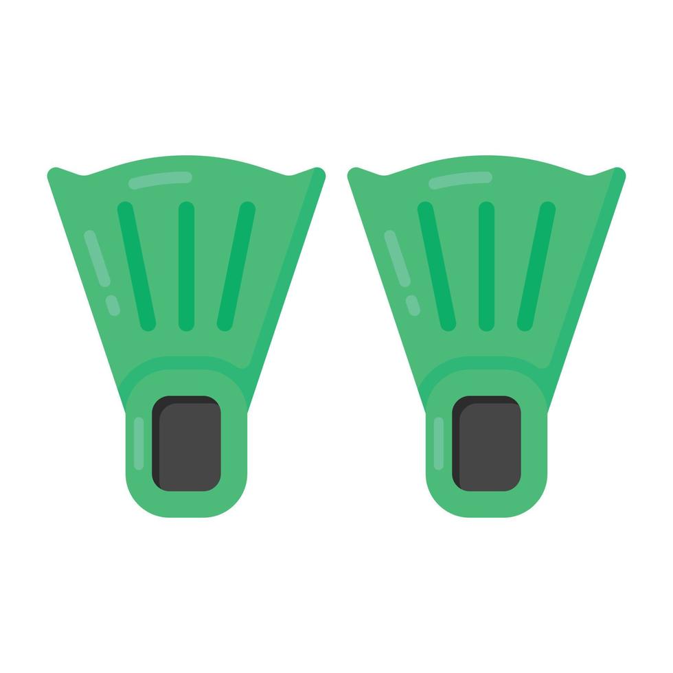 Flippers icon in flat vector design, swimming equipment