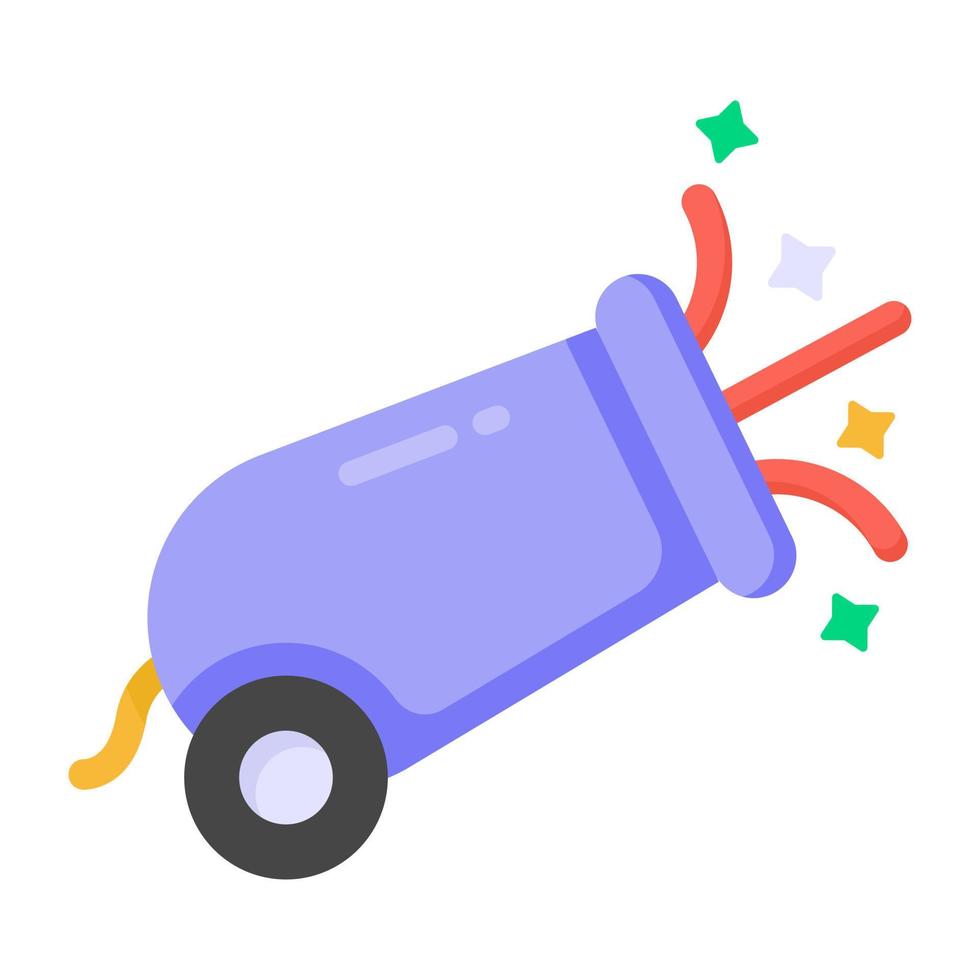 Trendy design of confetti cannon icon vector