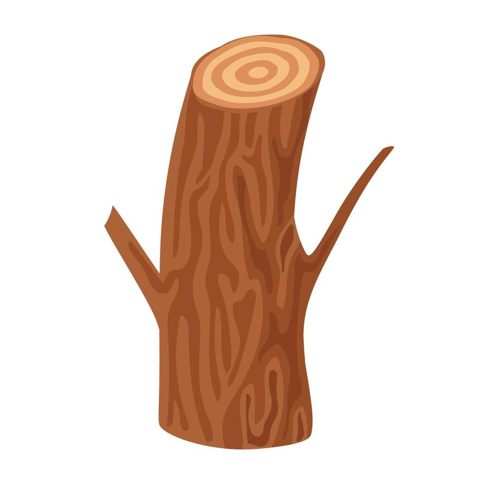 cutted tree trunk wood vector