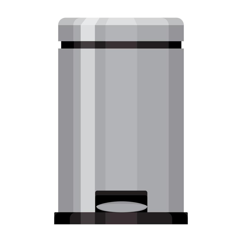 metal iron trash can with cape vector