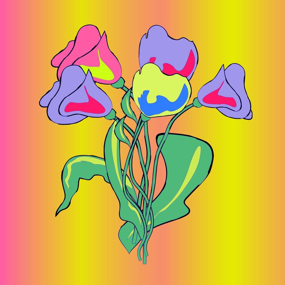 colorful bouquet of flowers.vector vector