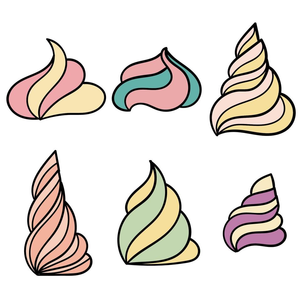 crema para pasteles. helado de garabatos. vector