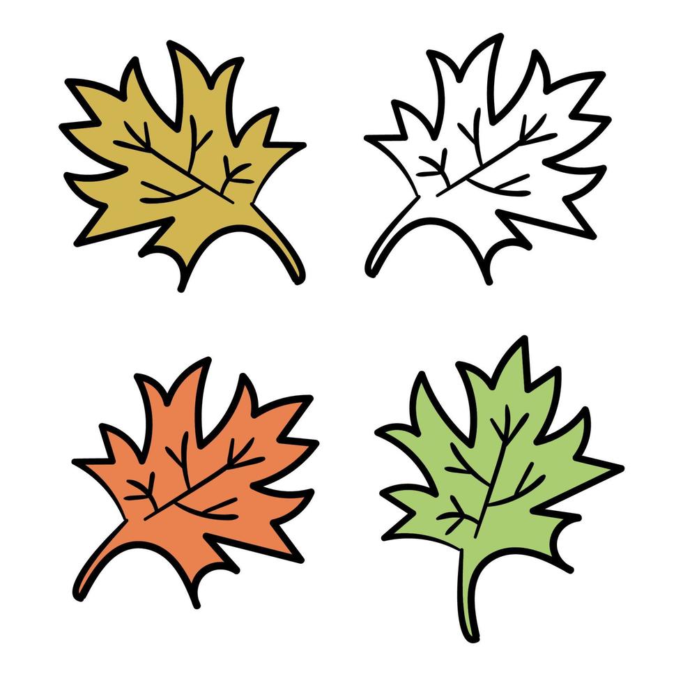 conjunto floral de coloridos elementos de garabatos de dibujos animados, hojas, pétalos aislados en blanco. colección para el diseño. vector