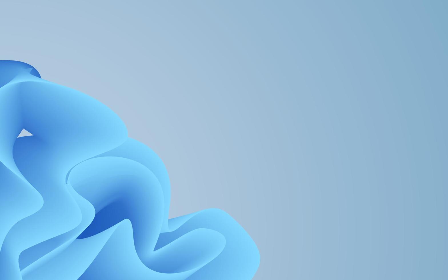 fondo azul mínimo abstracto con formas en capas, papel tapiz de moda ondulado vector