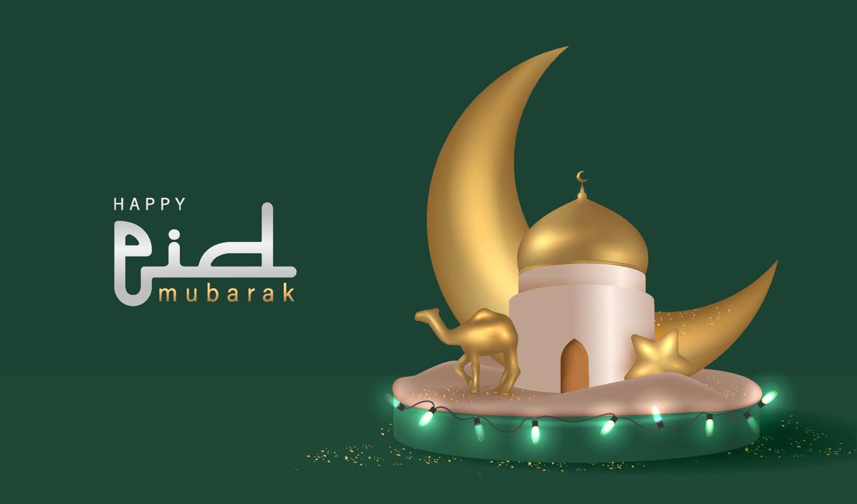 diseño de ramadan kareem con ilustración de vector de ornamento islámico realista 3d