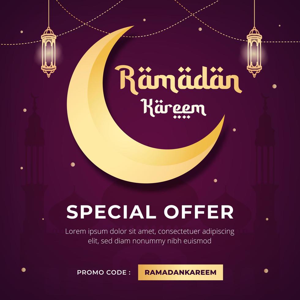 Ramadan sale banner social media post illustration template vector