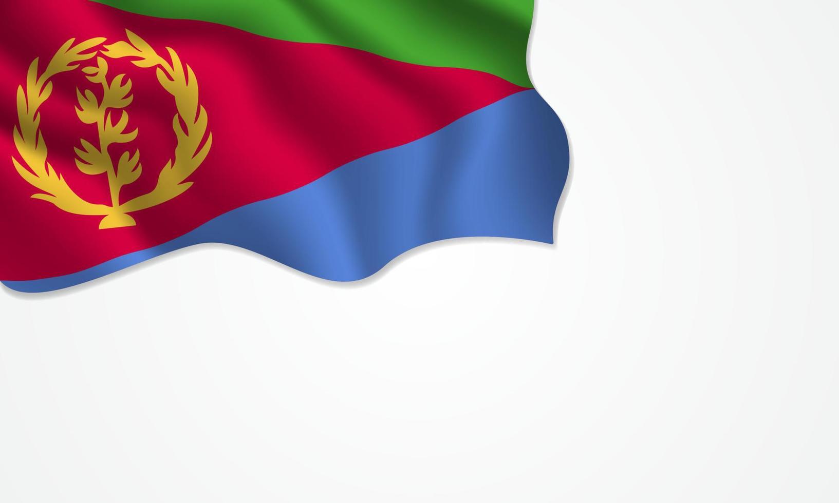 Eritrea flag waving illustration with copy space on isolated background vector