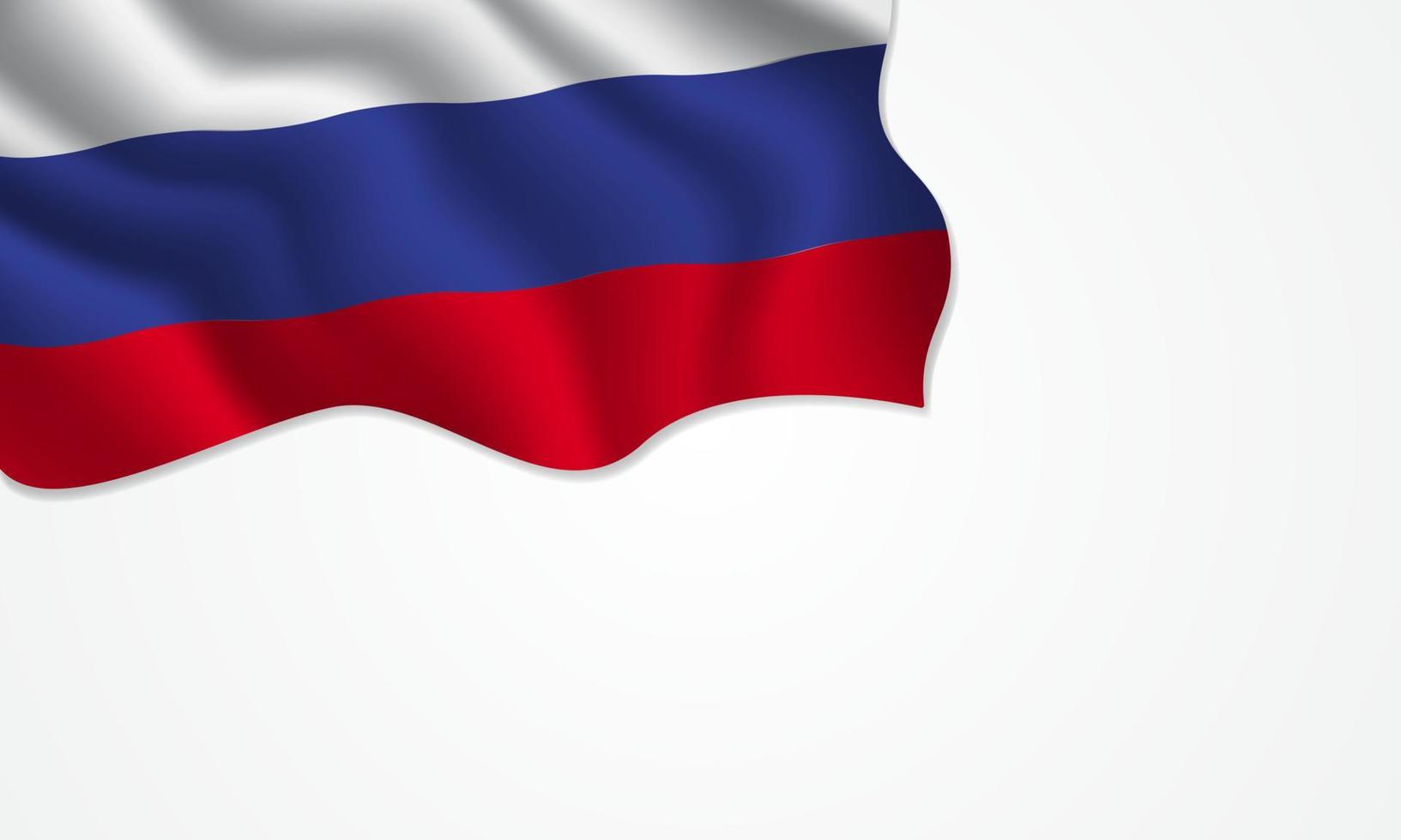 Bandera rusa ondeando ilustración con espacio de copia sobre fondo aislado vector