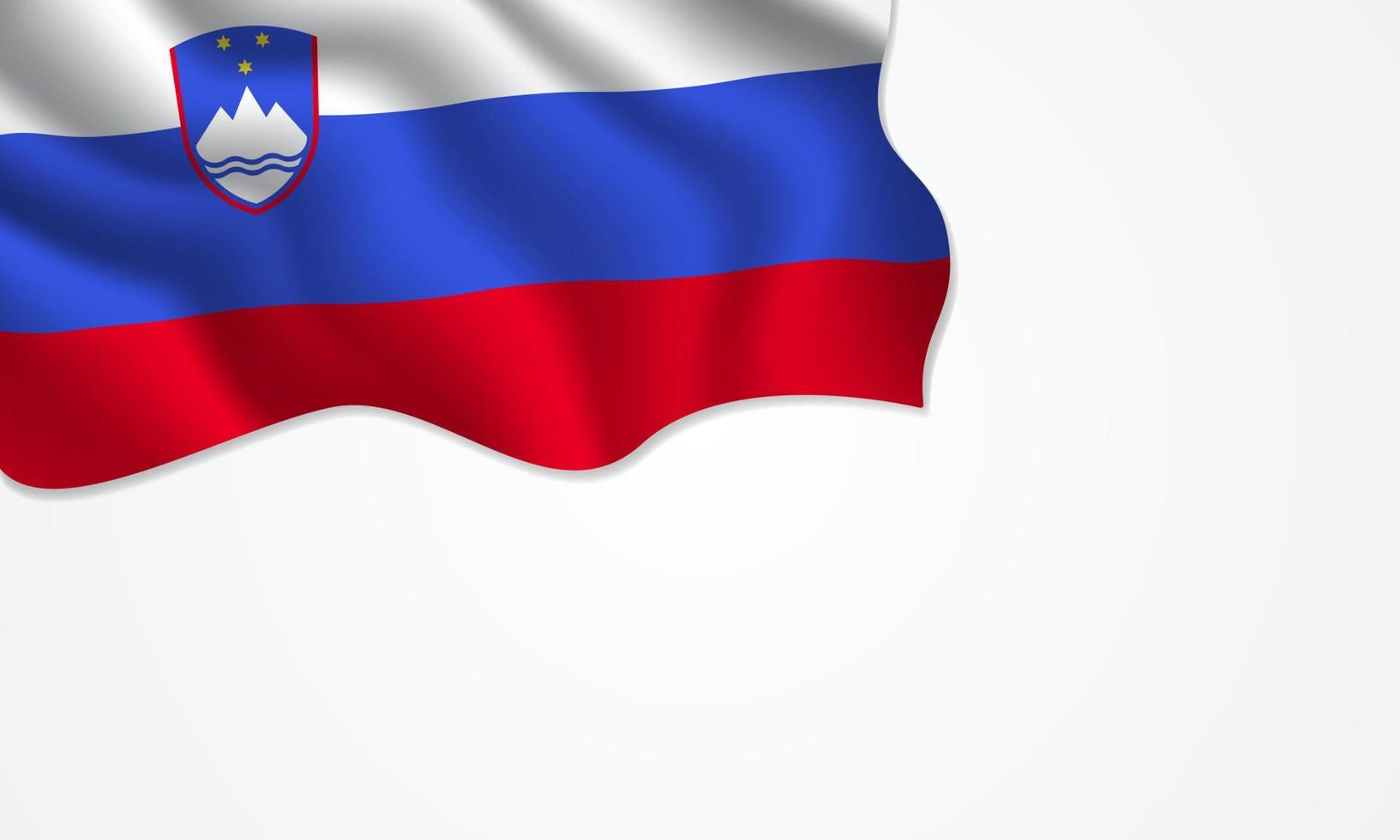 Slovenia flag waving illustration with copy space on isolated background vector