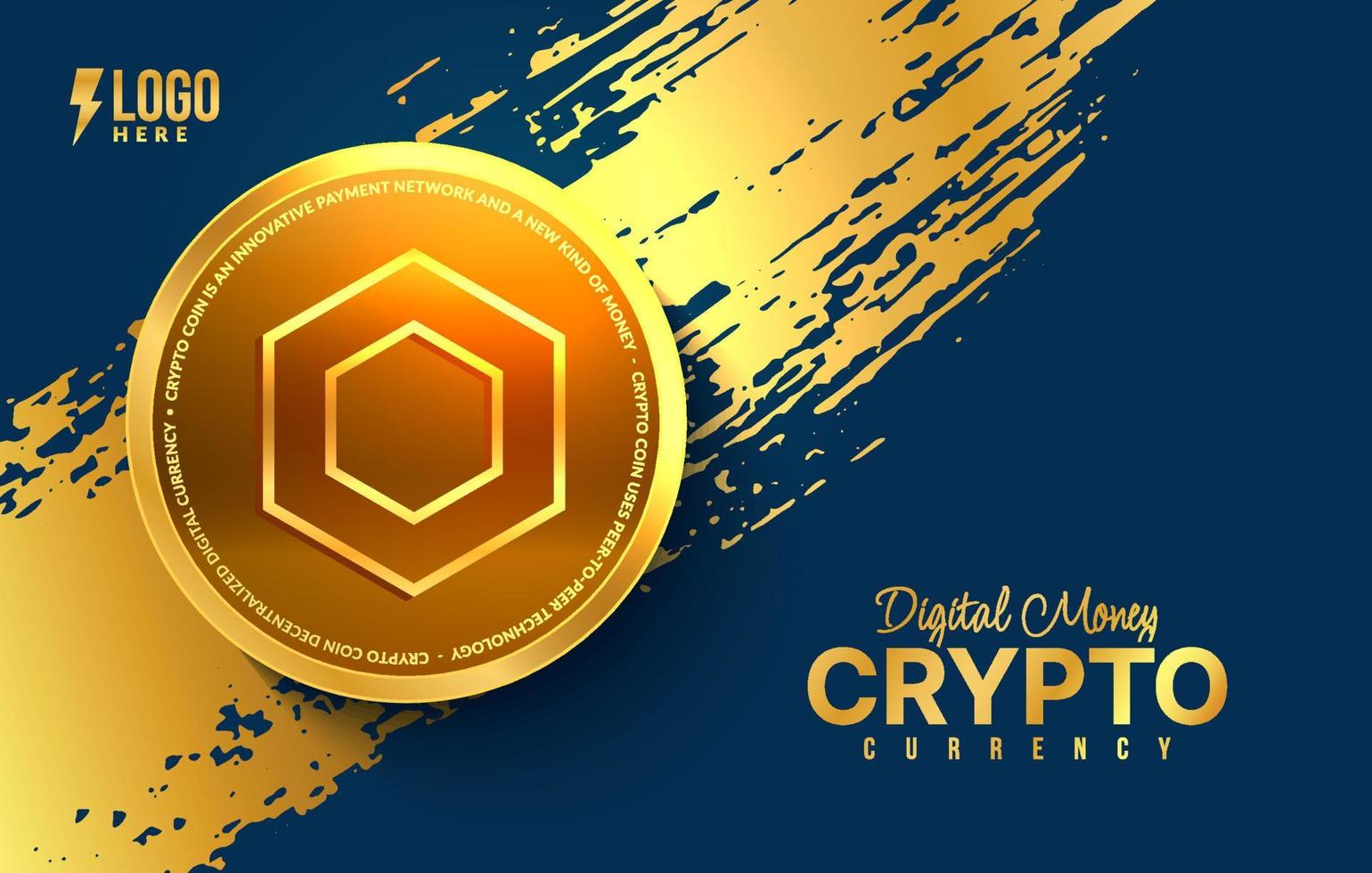 Chain Link crypto currency background, Digital money exchange of Blockchain technology, Cryptocurrency mining and financial vector