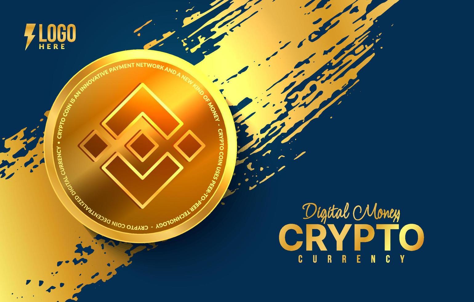 Binance BNB crypto currency background, Digital money exchange of Blockchain technology, Cryptocurrency mining and financial vector