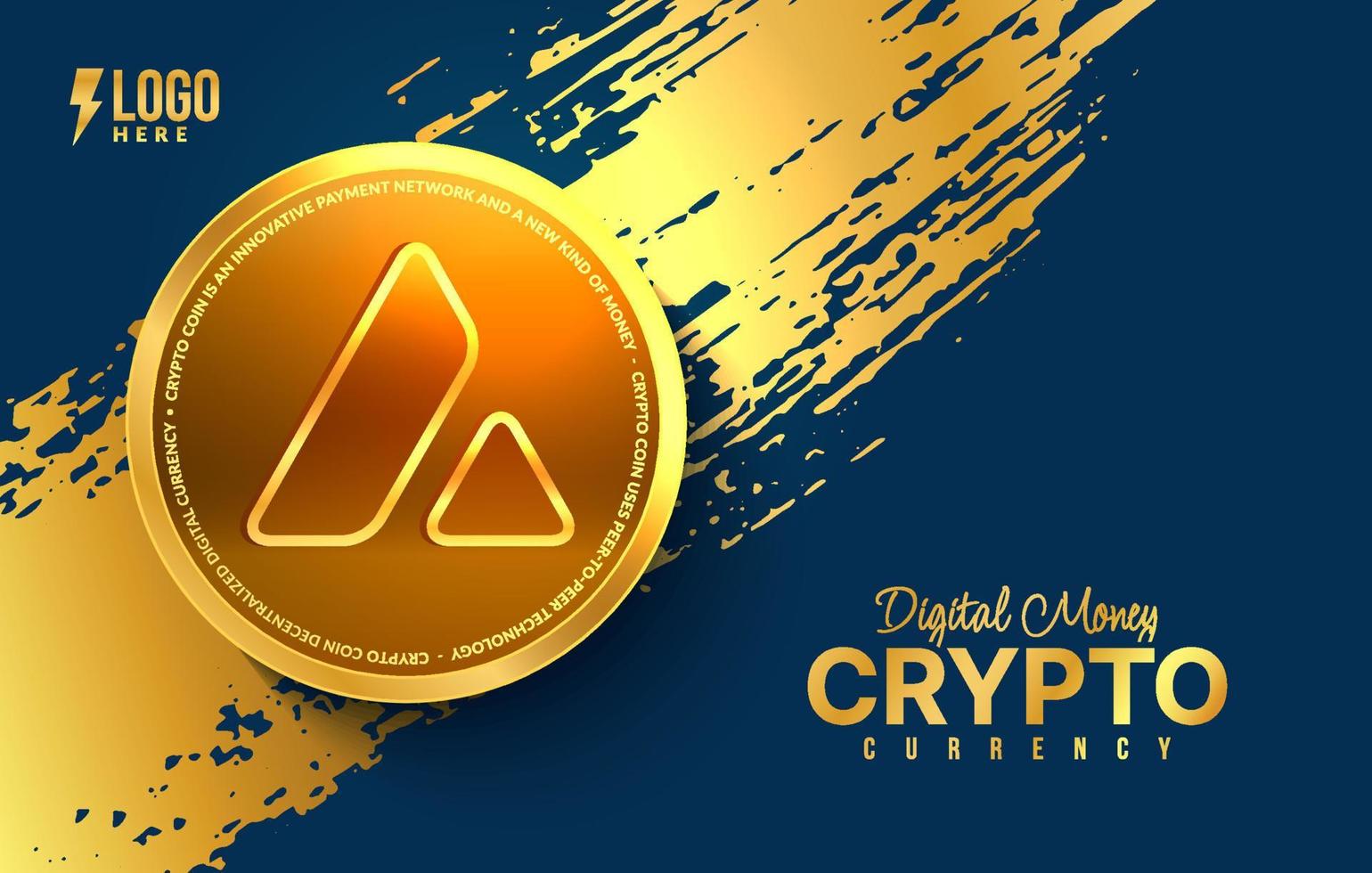Avalanche AVAX crypto currency background, Digital money exchange of Blockchain technology, Cryptocurrency mining and financial vector