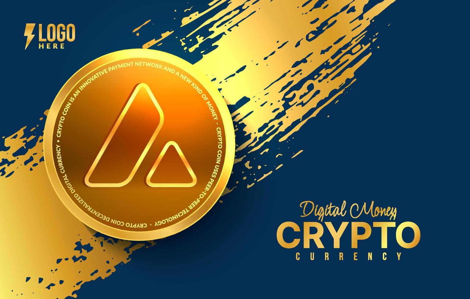 avalancha de fondo de moneda criptográfica avax, intercambio de dinero digital de tecnología blockchain, minería de criptomonedas y finanzas vector