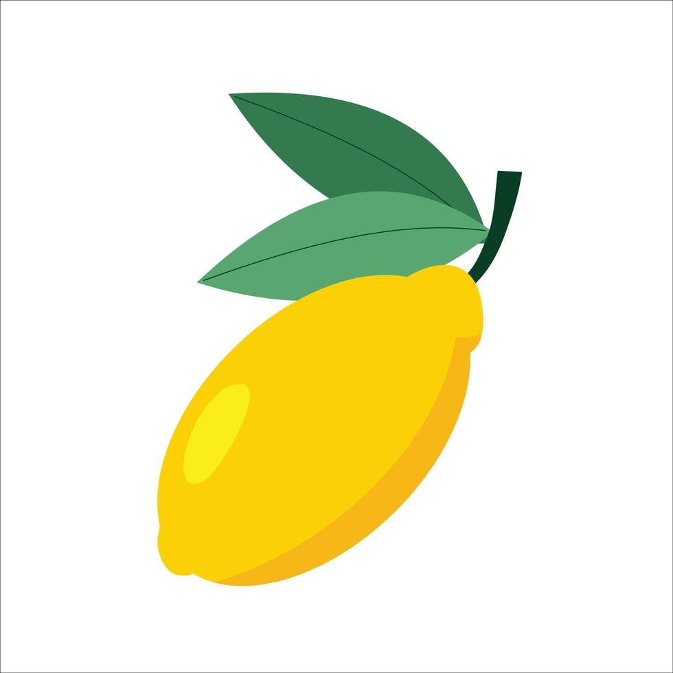 fresh lemon fruit with leaves vector design