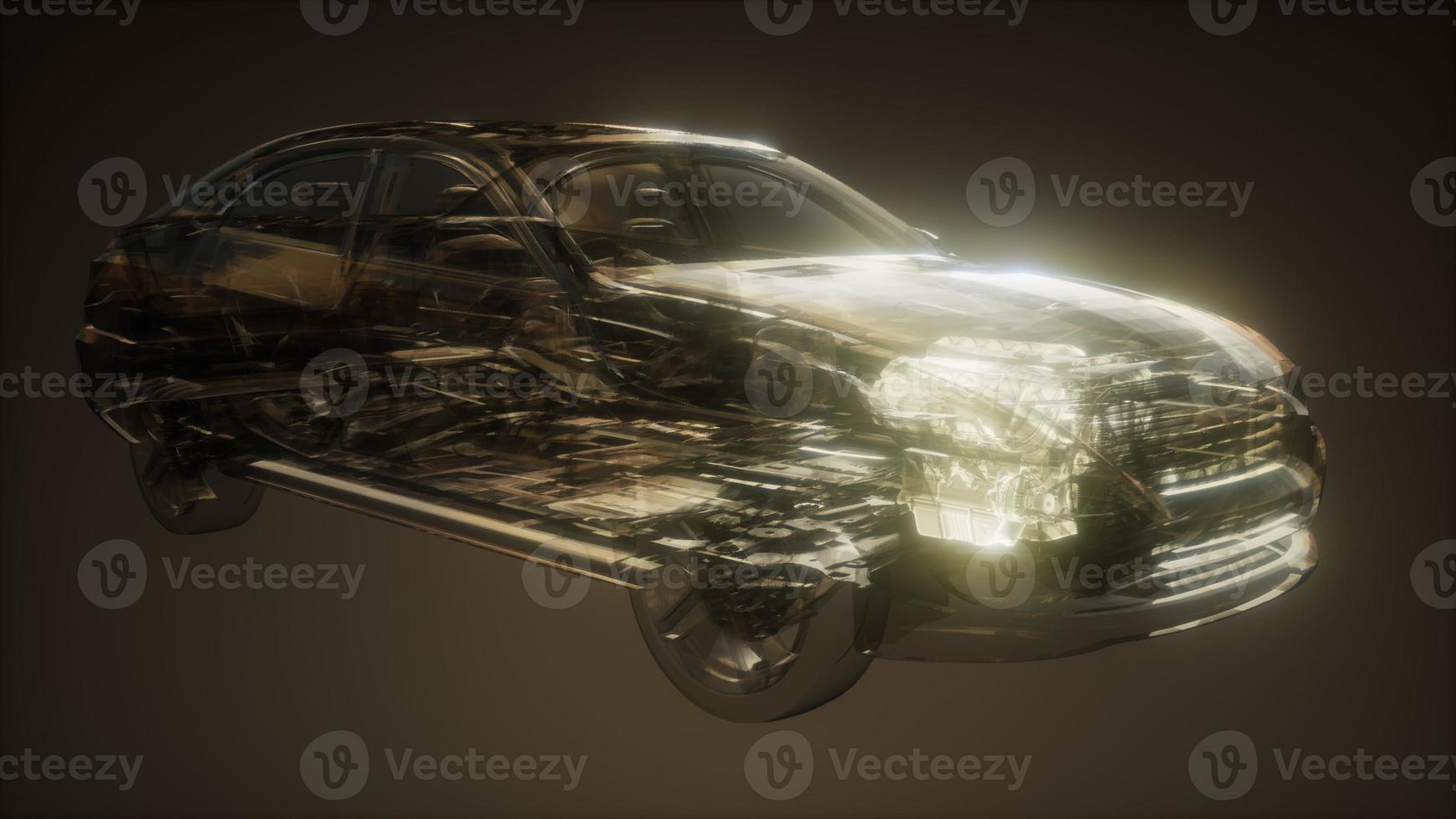 Car Engine Visible in Car photo