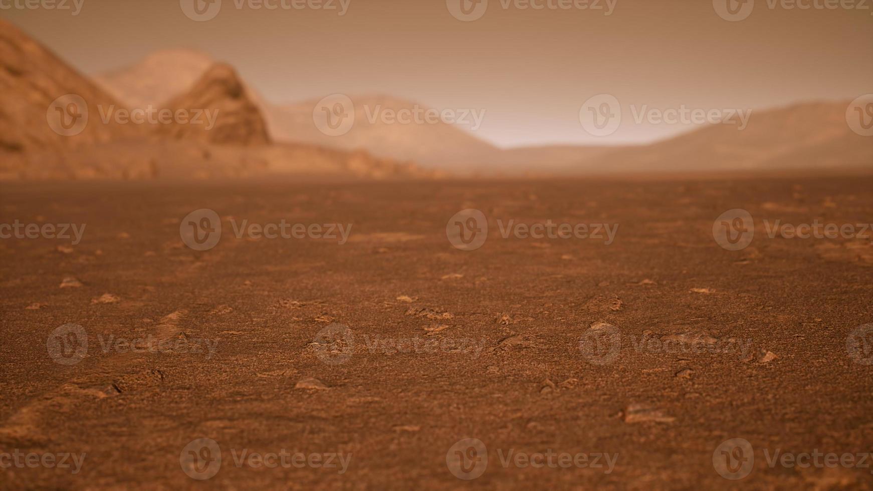 Fantastic martian landscape in rusty orange shades photo