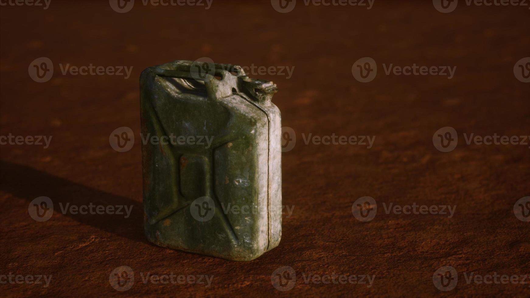 old rusty fuel canister in the desert photo