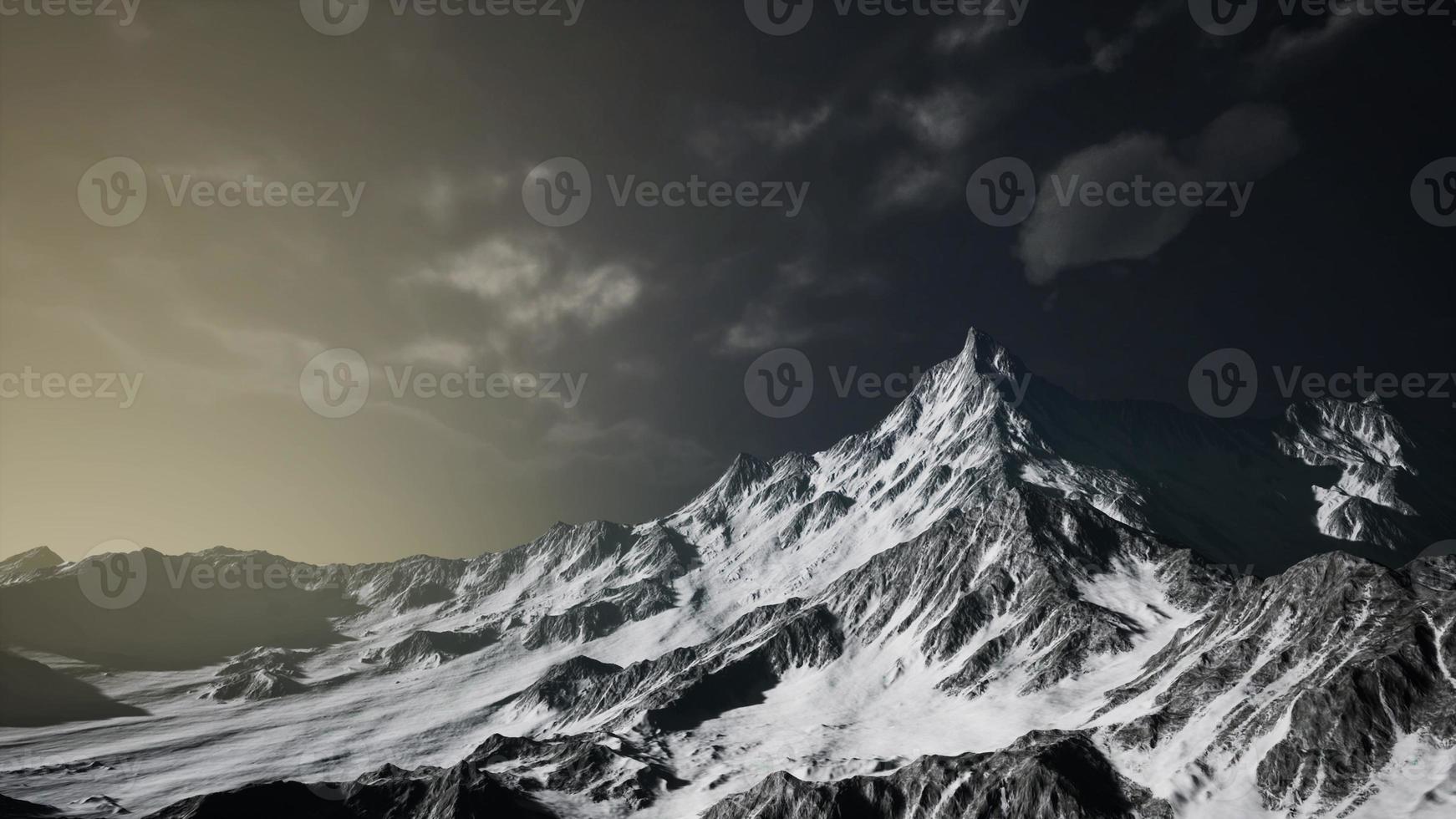 Mountains in Evening Cloudy Sky photo
