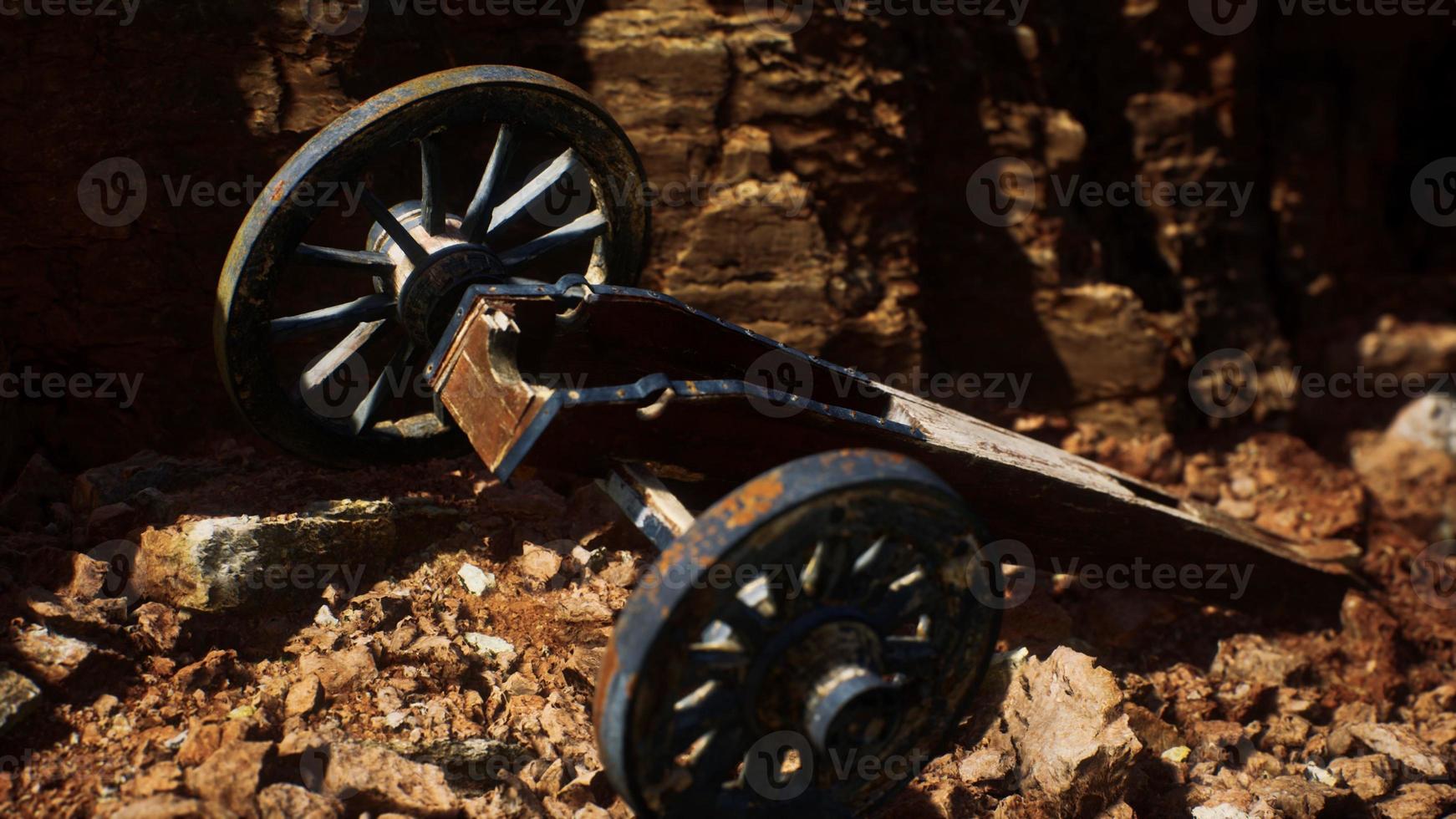 ancient historic gun in the stone canyon photo
