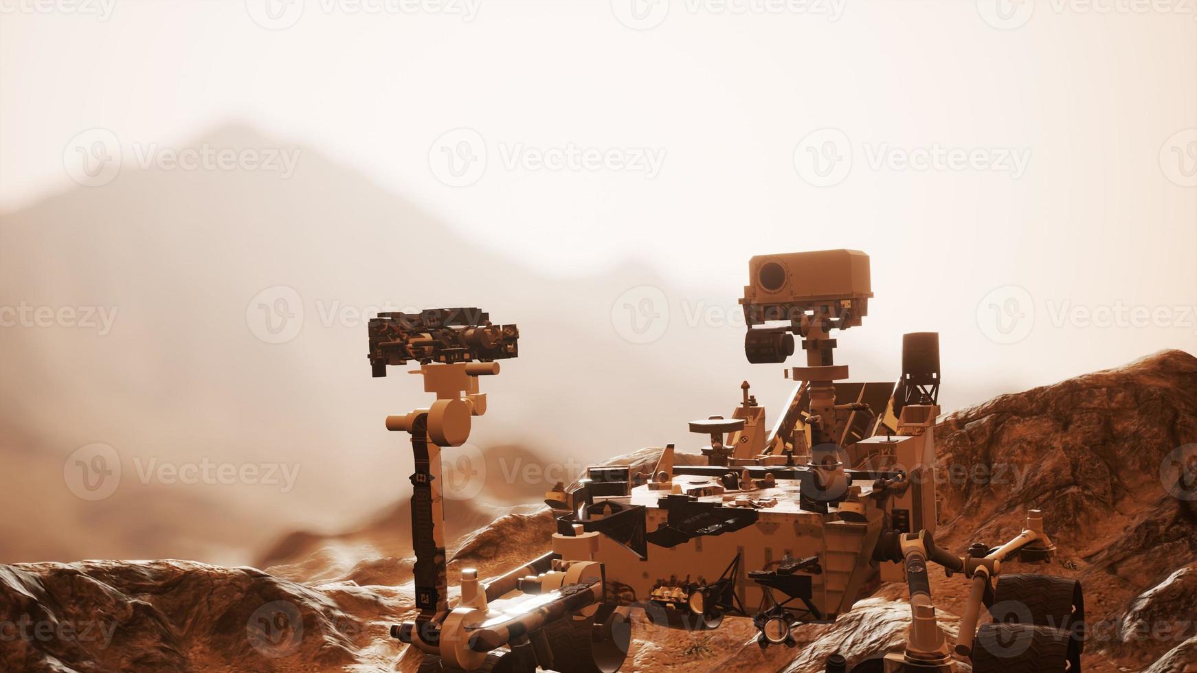 Curiosity Mars Rover exploring the surface of red planet photo