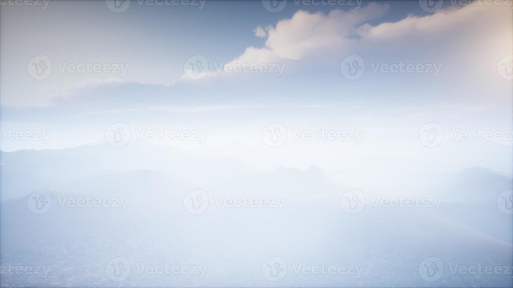 Volcano Crater Landscape with Fog photo