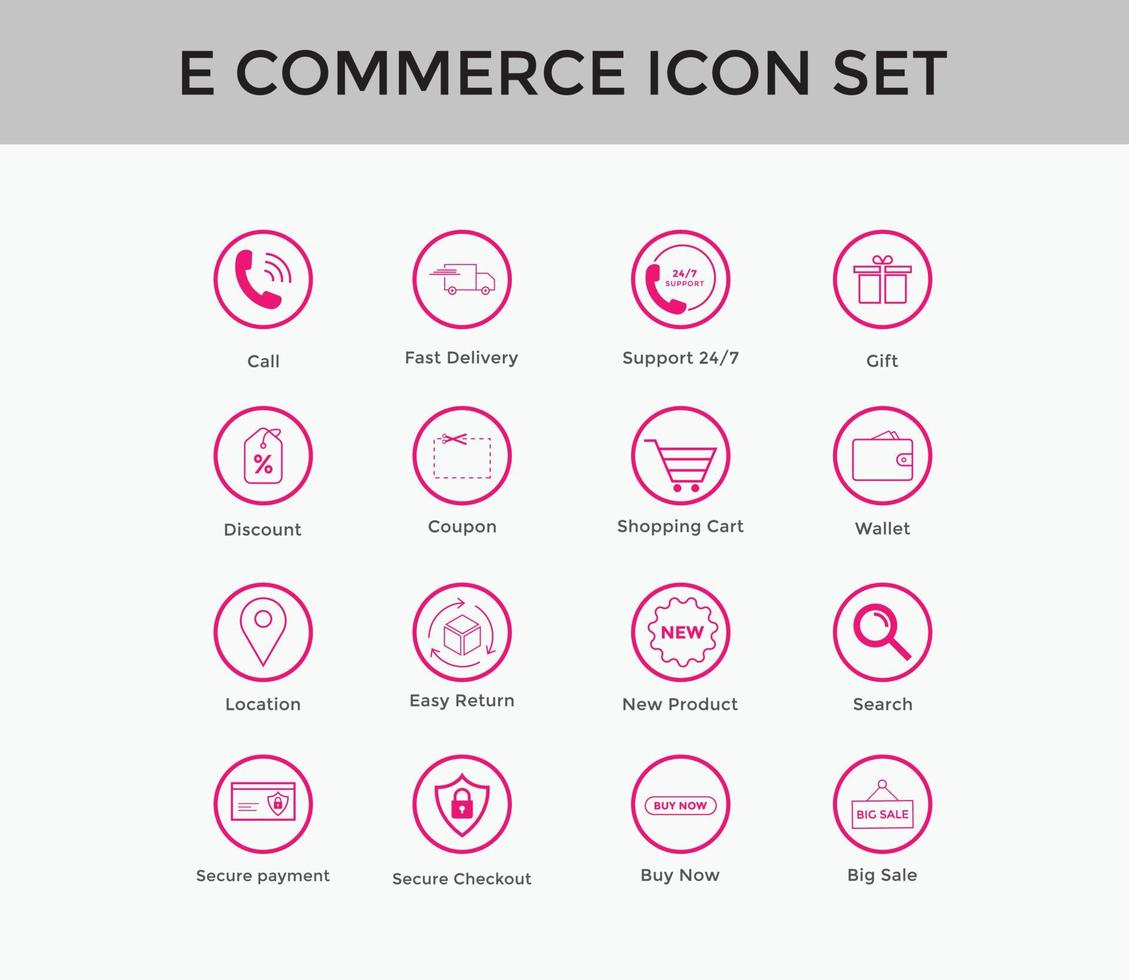 Set of e commerce line icon  online shopping icon set editable Stroke vector
