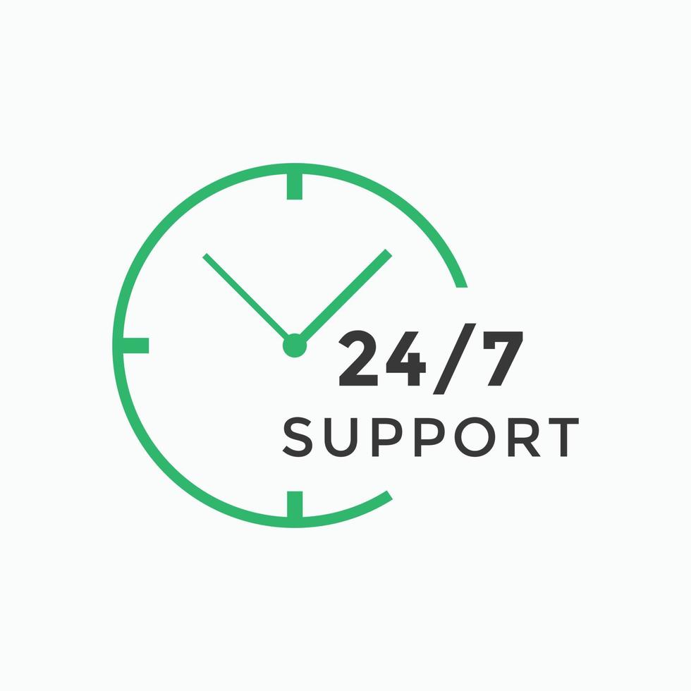 24 hours call center icon vector 247 support icon sign button call center symbol icon template