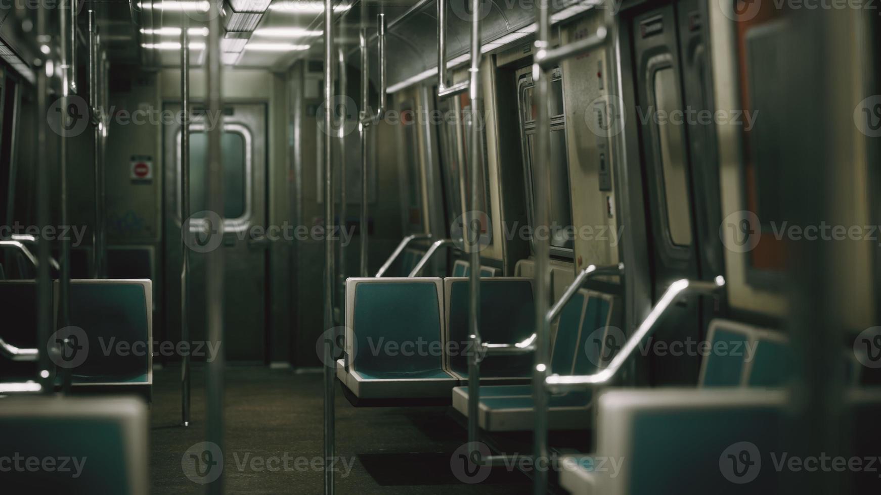 8k Inside of the old non-modernized subway car in USA photo