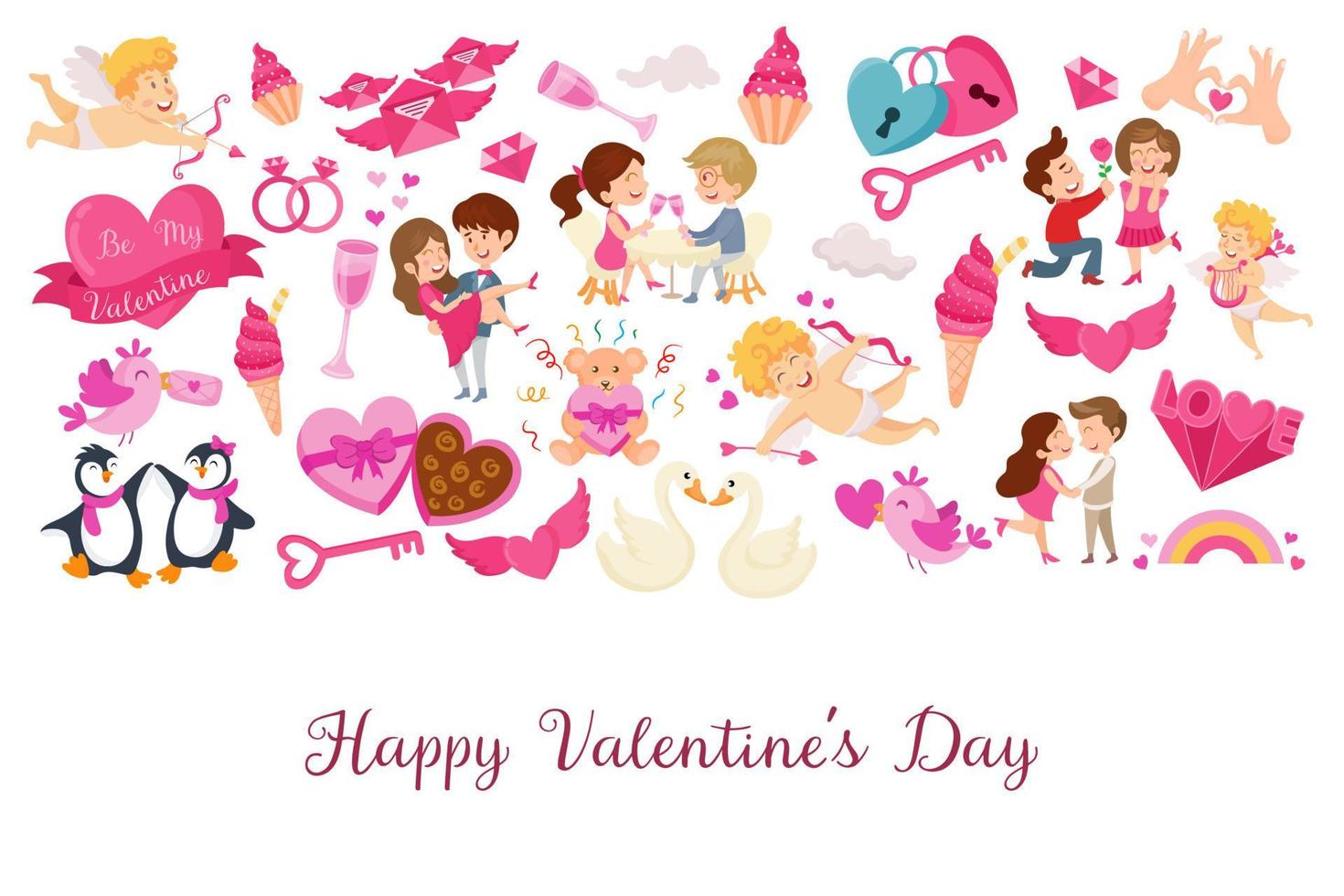 Valentine's Day greeting card. Background template for Valentine's Day celebration vector