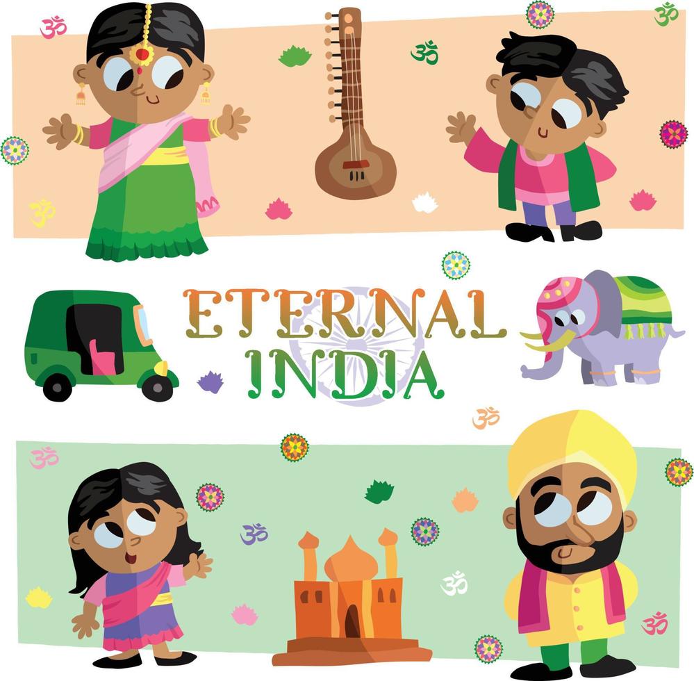 eternal india characters vector