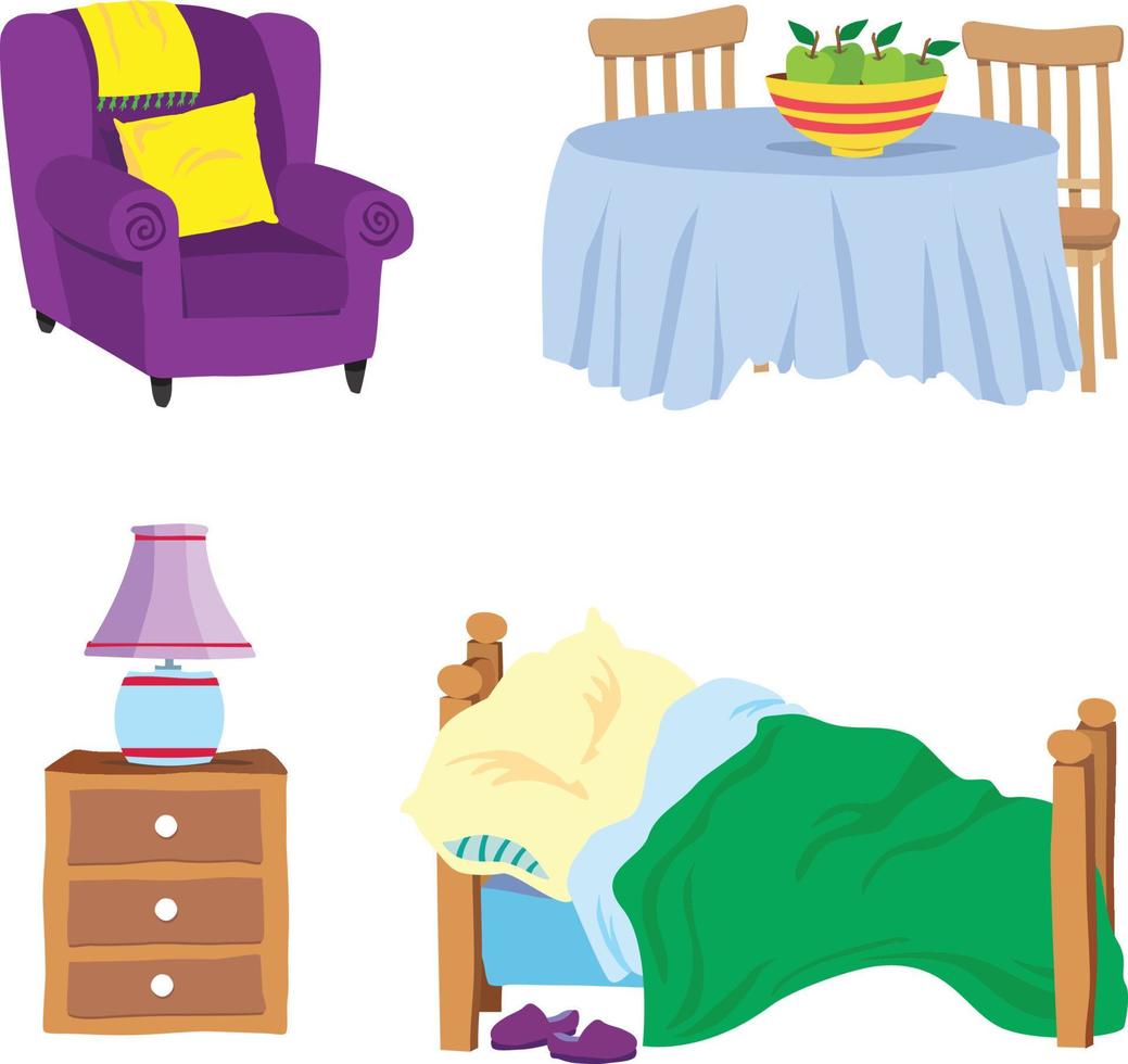 household furniture selection vector