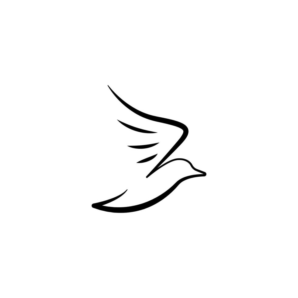 Abstract pigeon or dove logo. Outline dove logo. Pigeon silhouette vector