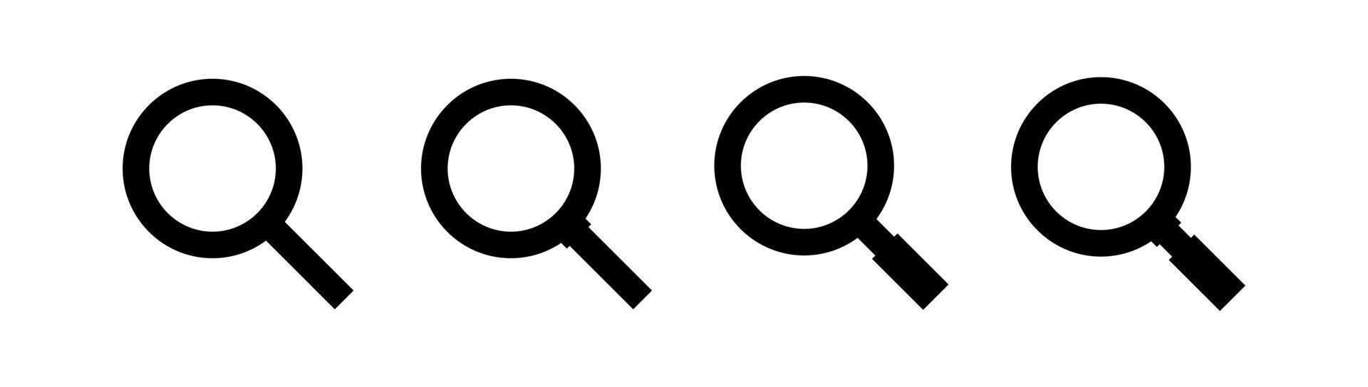 Search icons set. Magnifying glass icon for web or mobile ui. vector