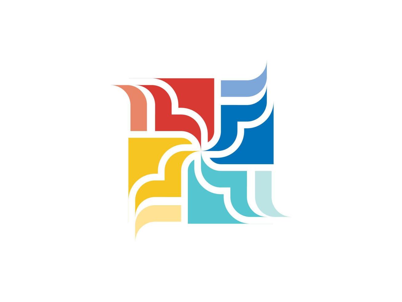 Colorful Shape Square Circle Abstract Logo Free Vector