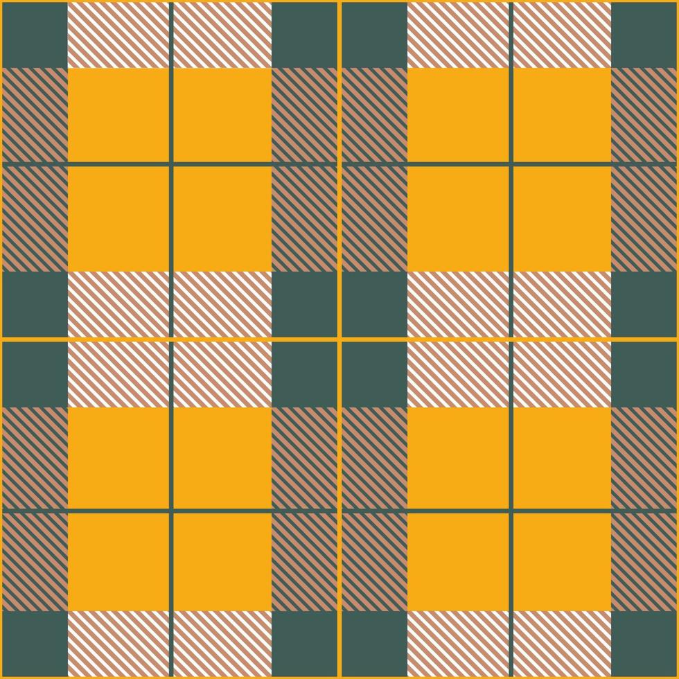 Checkered plaid seamless pattern. Mustard colored Scottish bedspread design. Tweed pattern. Vector. vector