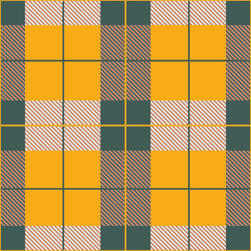 Checkered plaid seamless pattern. Mustard colored Scottish bedspread design. Tweed pattern. Vector. vector