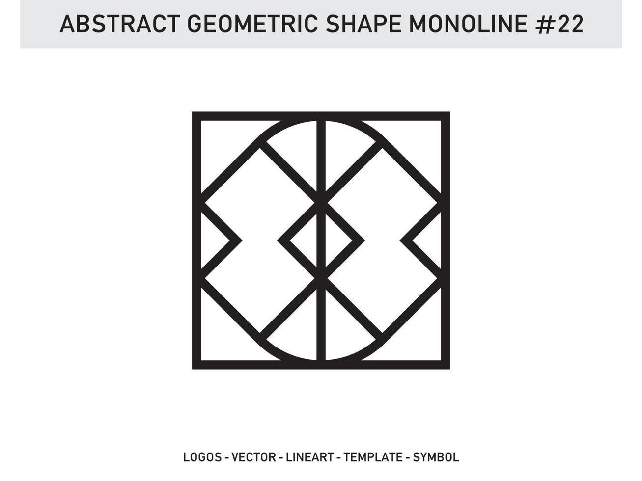 Monoline Geometric Abstract Shape Tile Design Vector Free