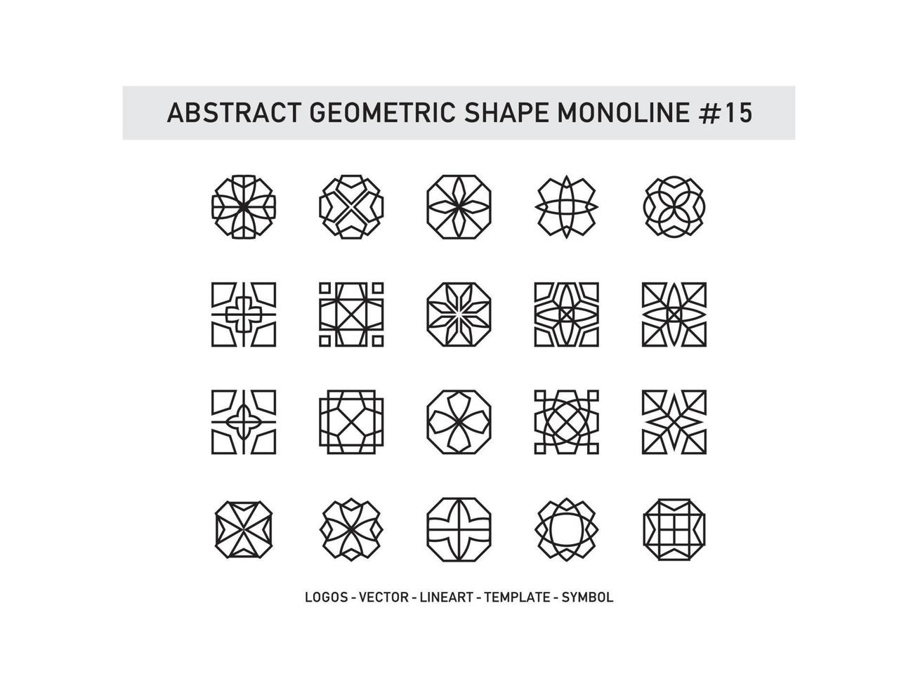 conjunto de mosaicos monoline de forma geométrica abstracta diseño cerámico vector pro