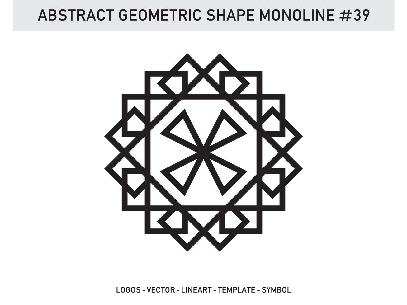 Abstract Geometric Monoline Line Outline Design Tile Free vector