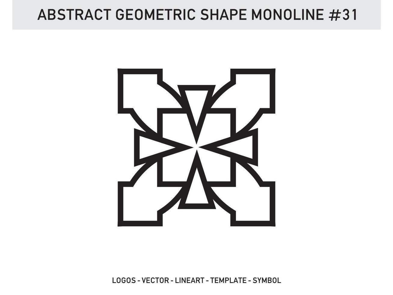 Abstract Monoline Lineart Geometric Design Vector Free