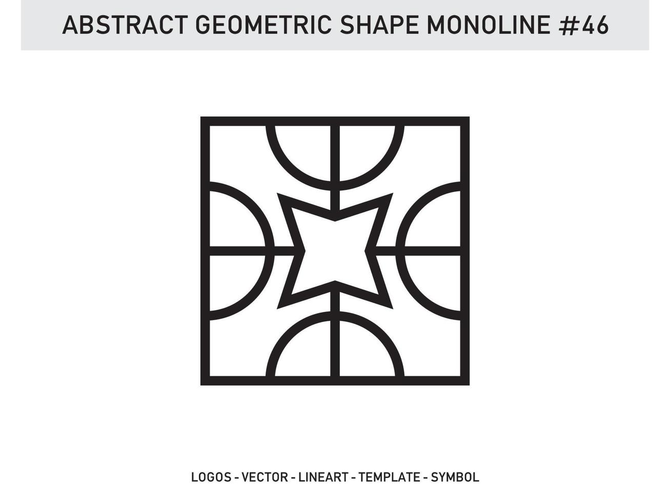 Monoline Geometric Design Tile Lineart Outline vector