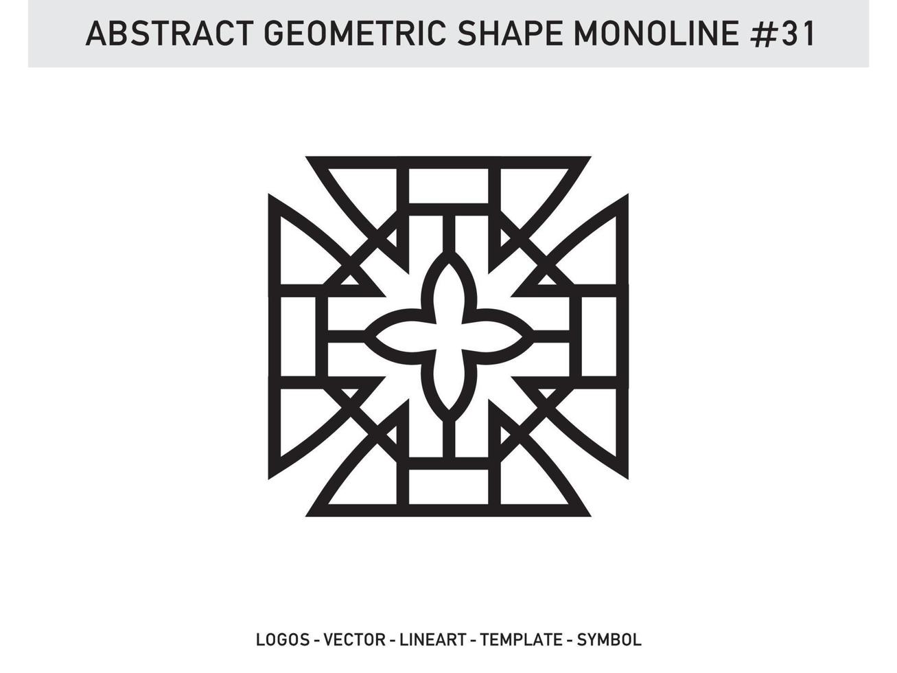 Abstract Monoline Lineart Geometric Design Vector Free