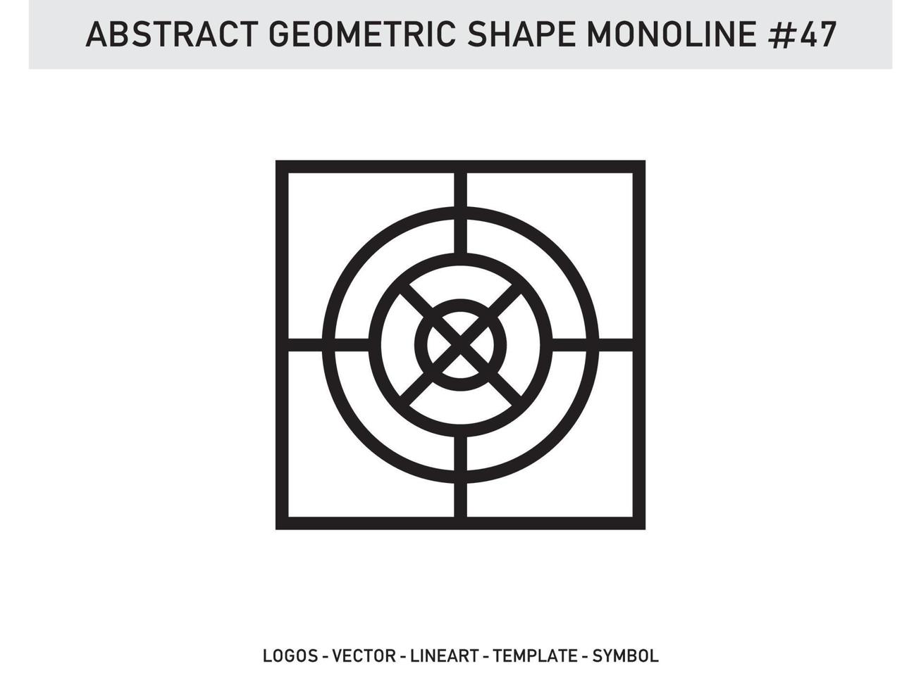 Monoline Geometric Abstract Design Tile Lineart Outline Free vector