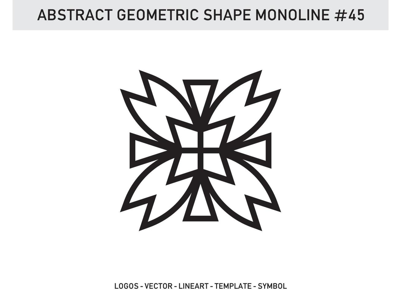 Monoline Geometric Design Tile Lineart Outline vector